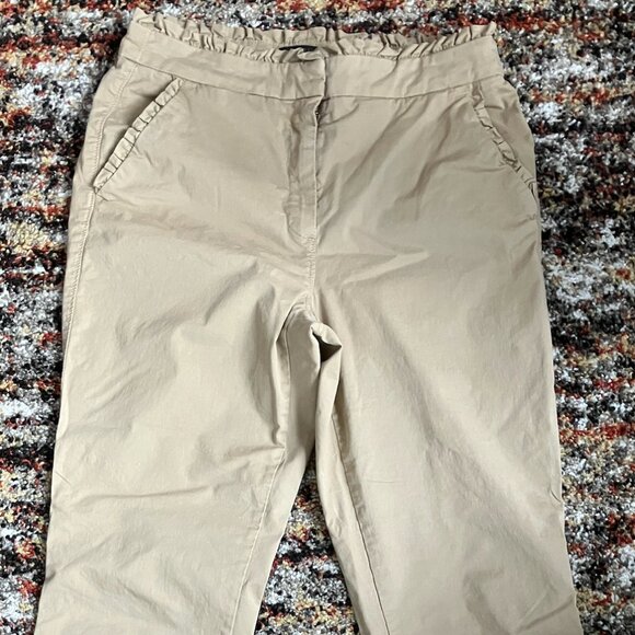 J. Crew chino crops with ruffle accent size 4 - Picture 1 of 3